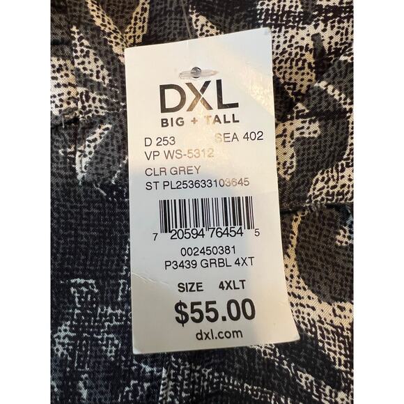 Oak HIll Hawaiian Gray Floral Print Shirt Men's Size 4XLT Big & Tall NWT - Picture 6 of 6